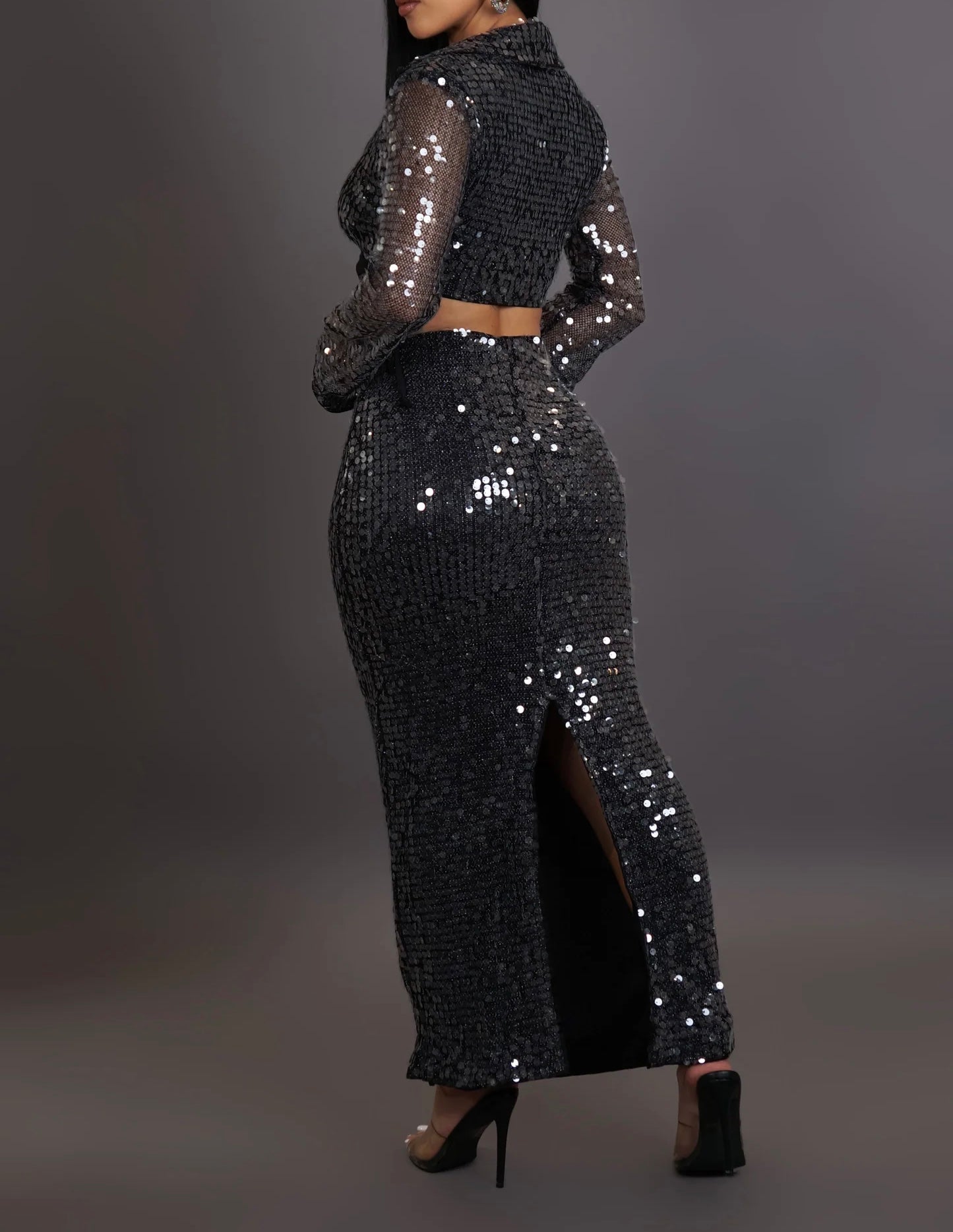 Staying Cute Skirt Set - Black