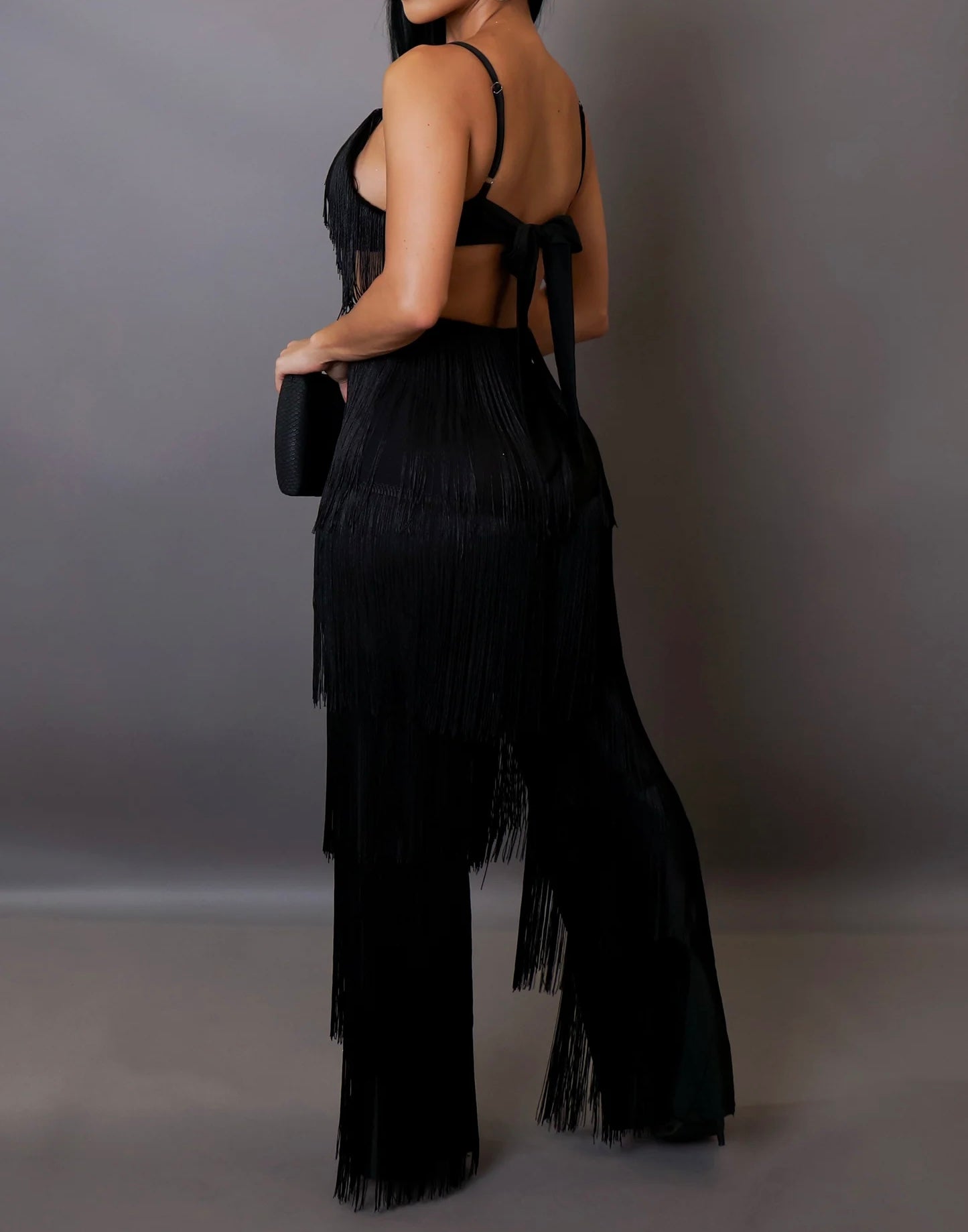 Want To Be Seen Pant Set - Black