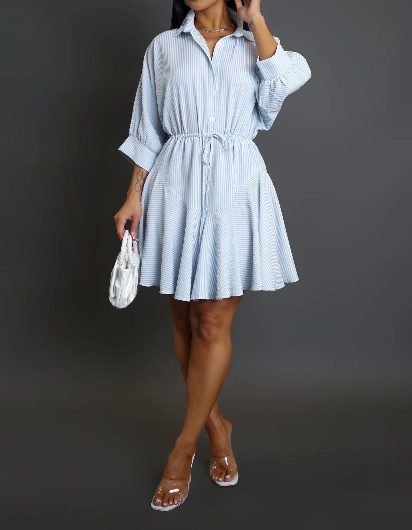 The Sleek Mini Dress - Blue