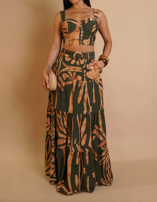Unavailable Skirt Set - Green
