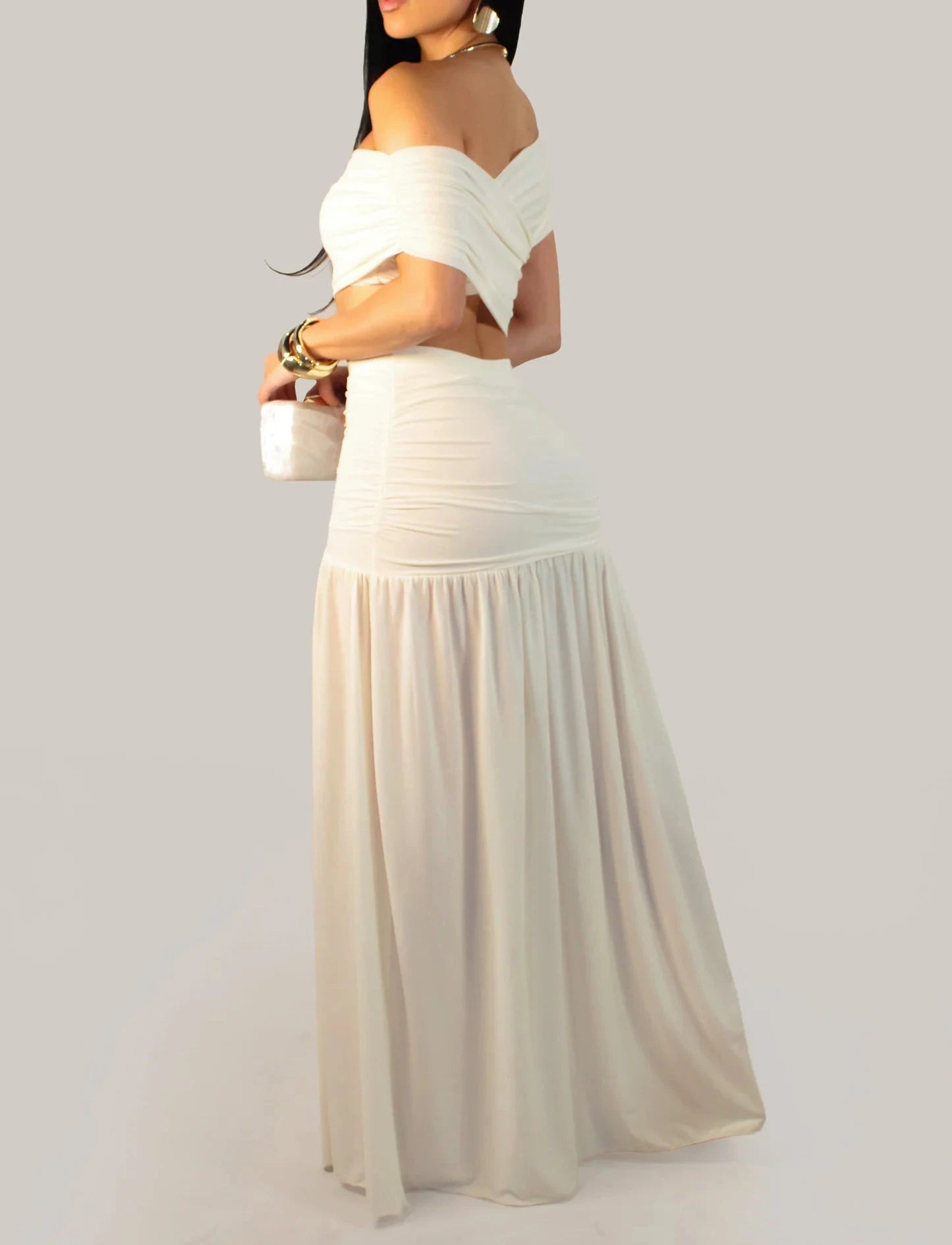 Nothing To Worry About Skirt Set - Ivory