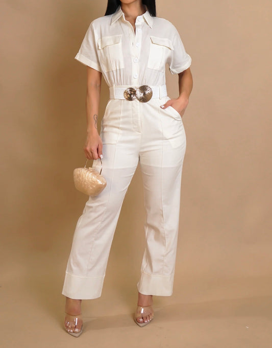 Sandshell Jumpsuit - Ivory