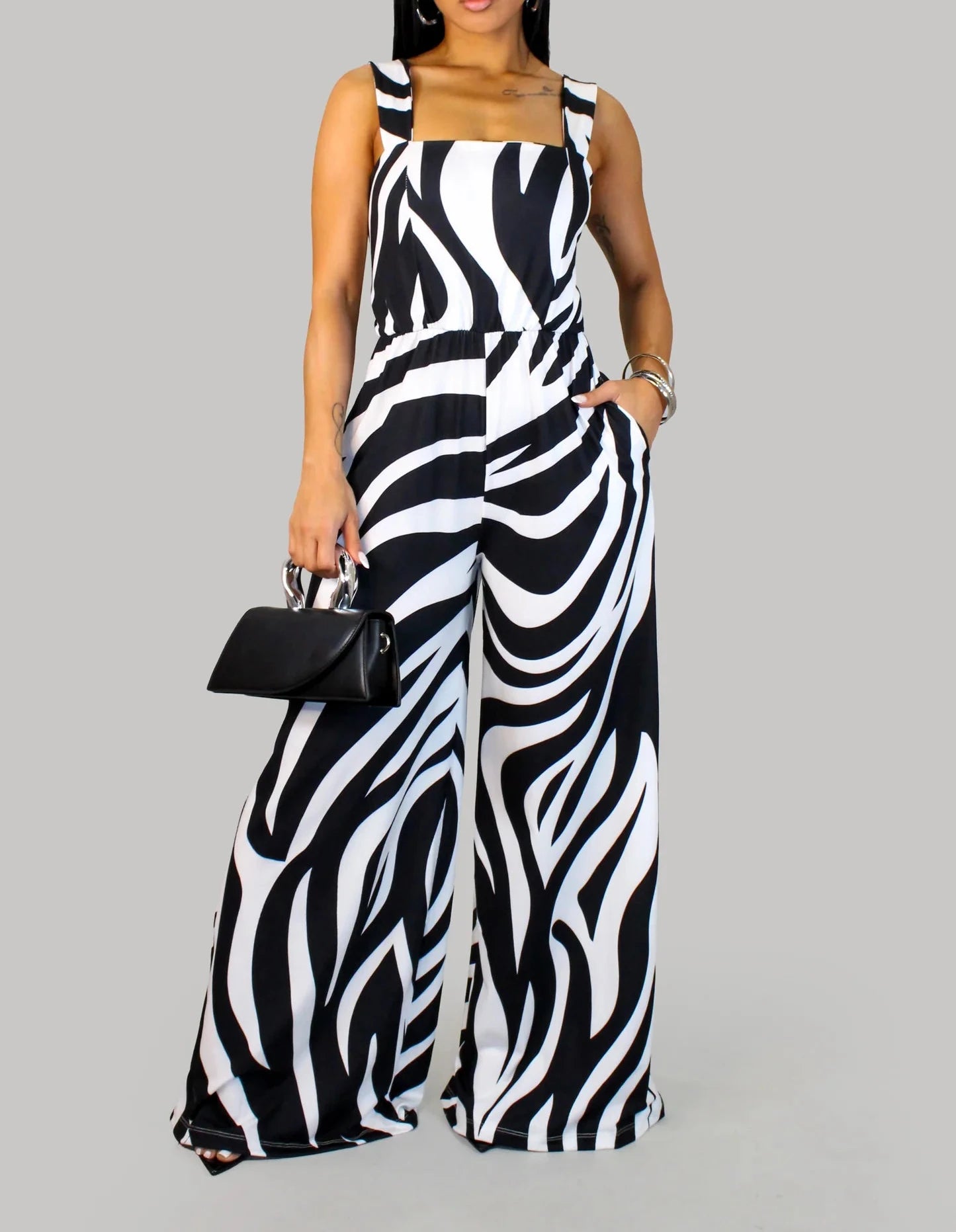 Cuva Agua Jumpsuit - Black & White