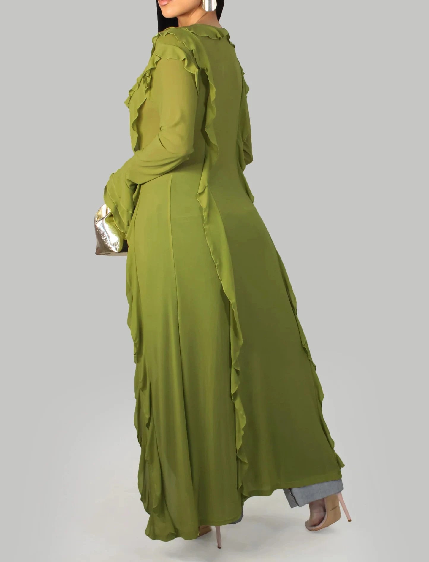 No Worries Shirt Dress - Green