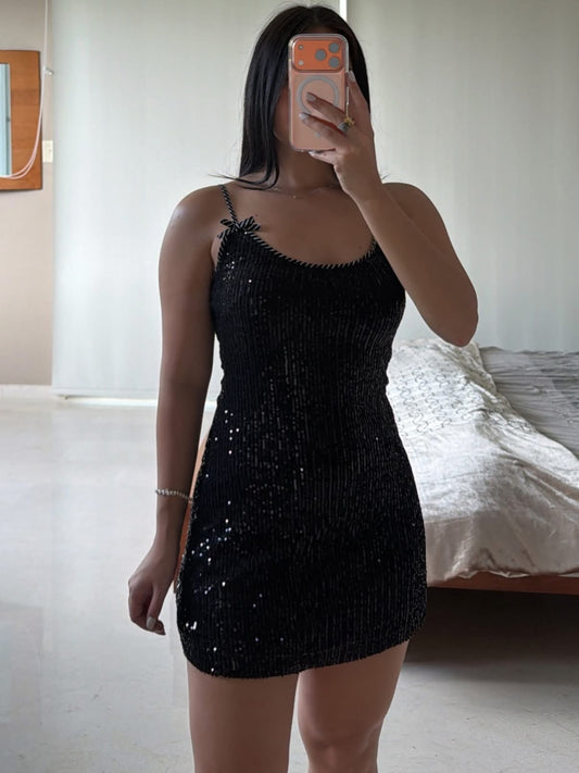 Sequin & Stripe Mini Dress