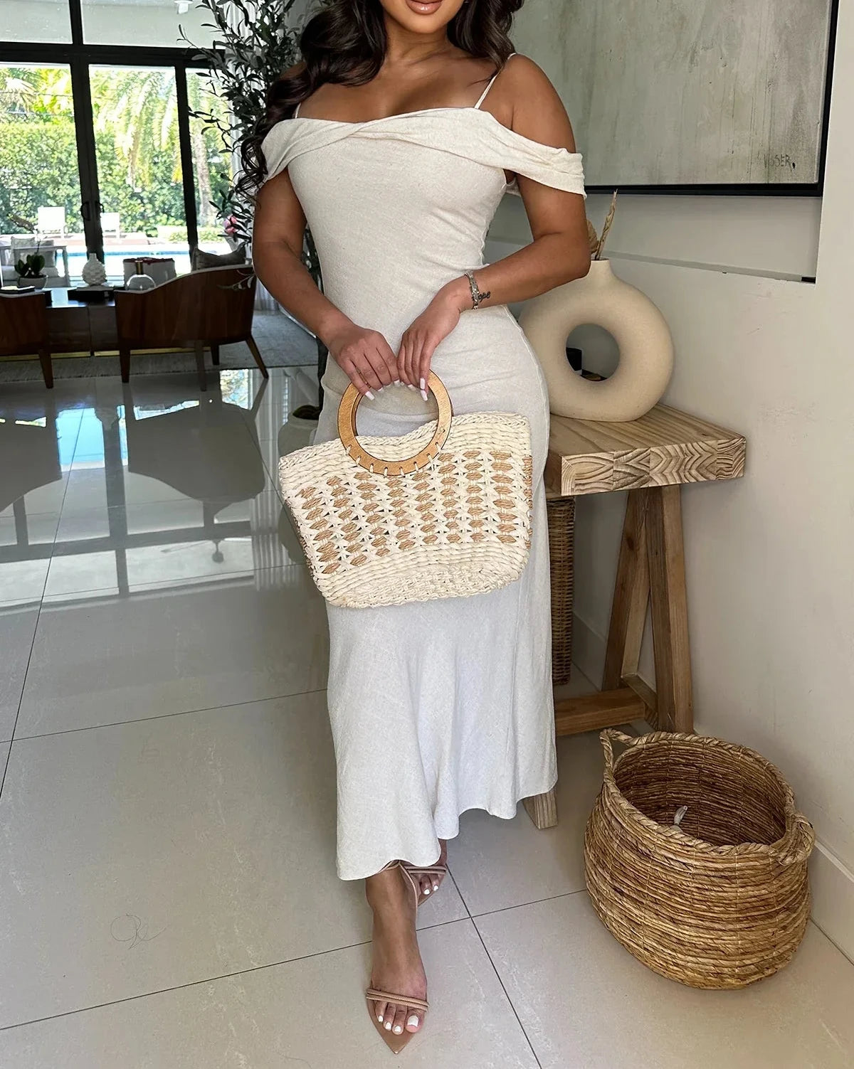 The Worst Of It Midi Dress - Oatmeal