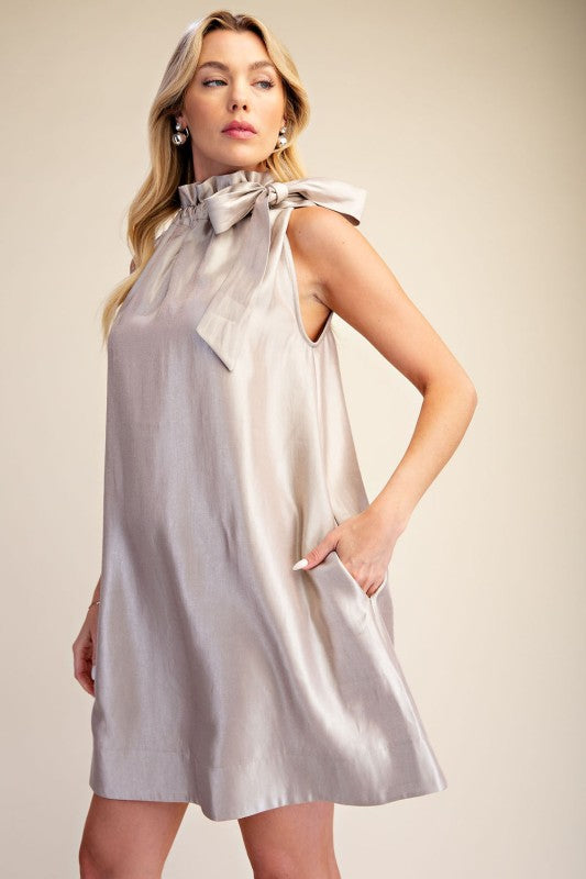 Ruffle Mini Dress - Champagne