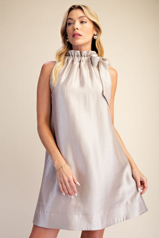 Ruffle Mini Dress - Champagne