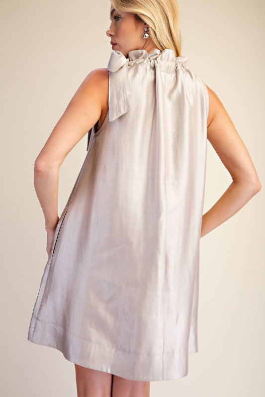 Ruffle Mini Dress - Champagne