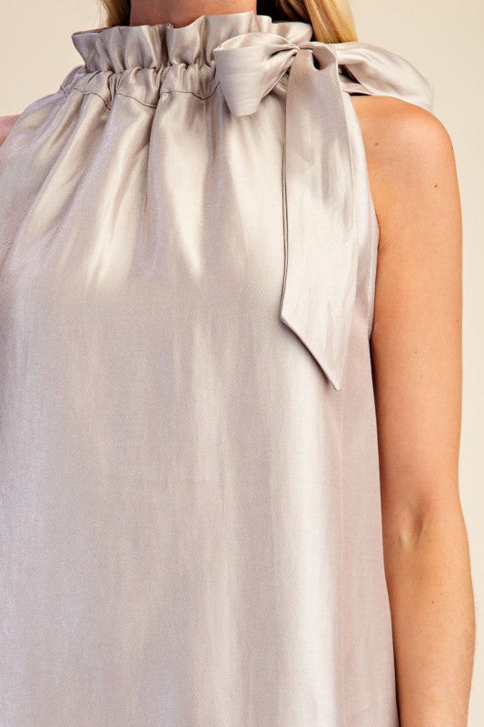 Ruffle Mini Dress - Champagne