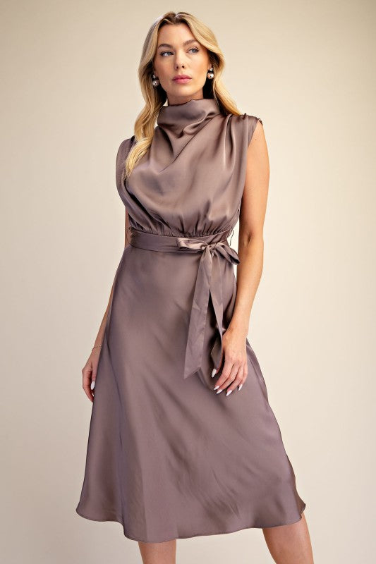 Sleeveless Midi Dress - Mocha
