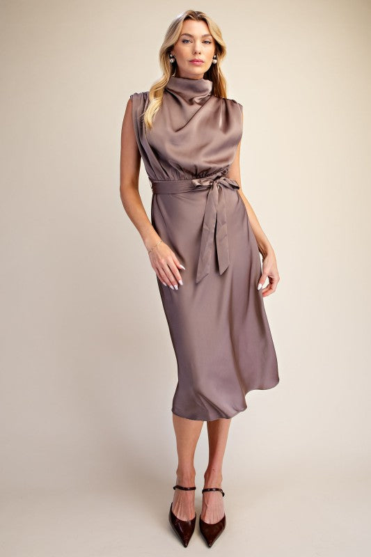 Sleeveless Midi Dress - Mocha