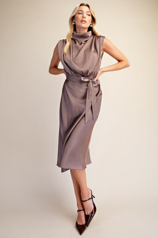 Sleeveless Midi Dress - Mocha