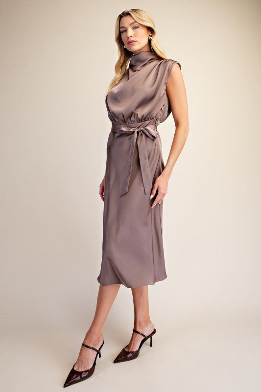 Sleeveless Midi Dress - Mocha