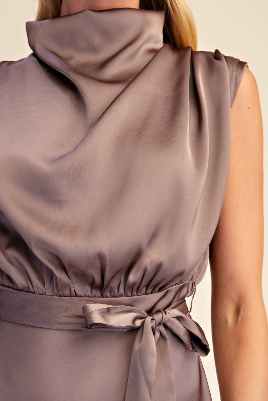 Sleeveless Midi Dress - Mocha