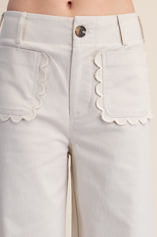 Colette Wide-Leg Pants - Cream