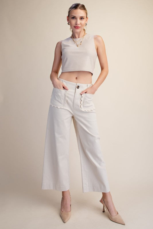 Colette Wide-Leg Pants - Cream