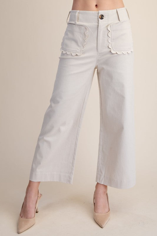 Colette Wide-Leg Pants - Cream