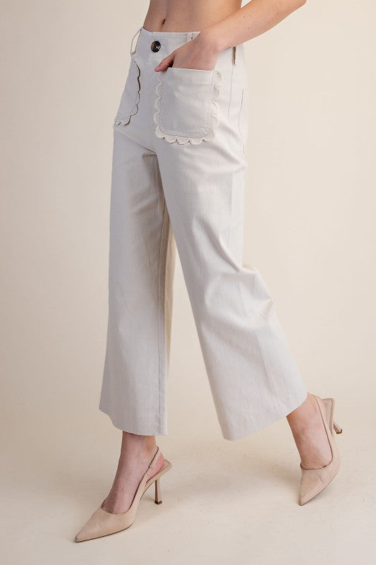 Colette Wide-Leg Pants - Cream