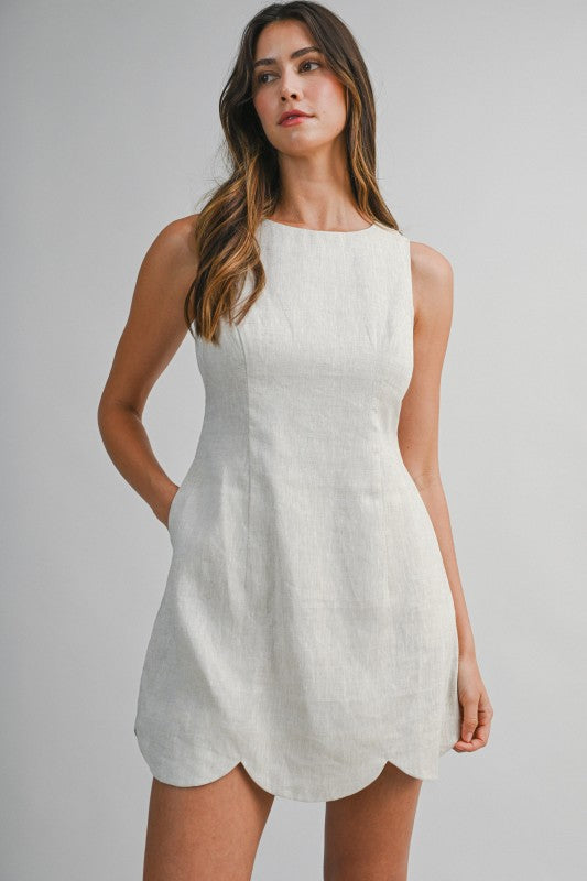 Linen Mini Dress - Oatmeal
