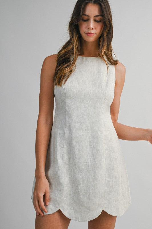 Linen Mini Dress - Oatmeal