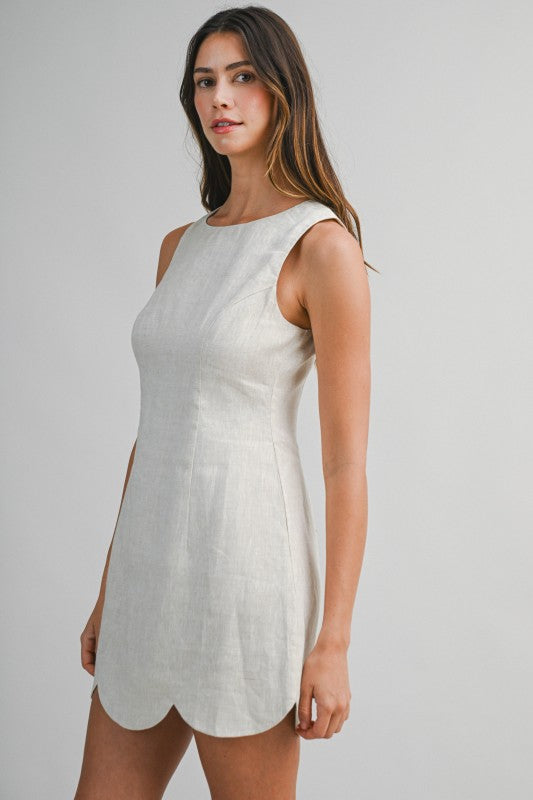 Linen Mini Dress - Oatmeal