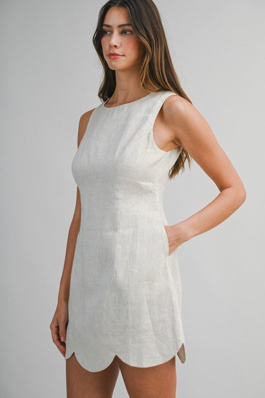 Linen Mini Dress - Oatmeal