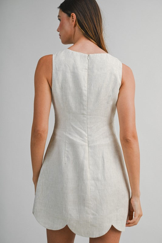 Linen Mini Dress - Oatmeal